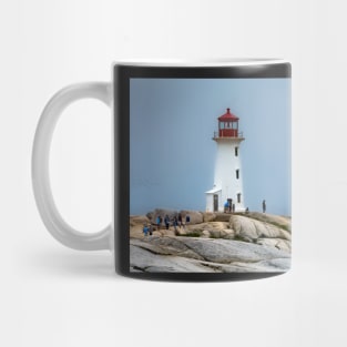 Peggys Cove Lighthouse on a Foggy Summer 's Day Mug